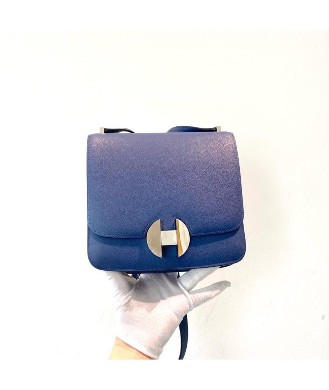 HERMES Голубая кожаная сумка через плечо, фото 8