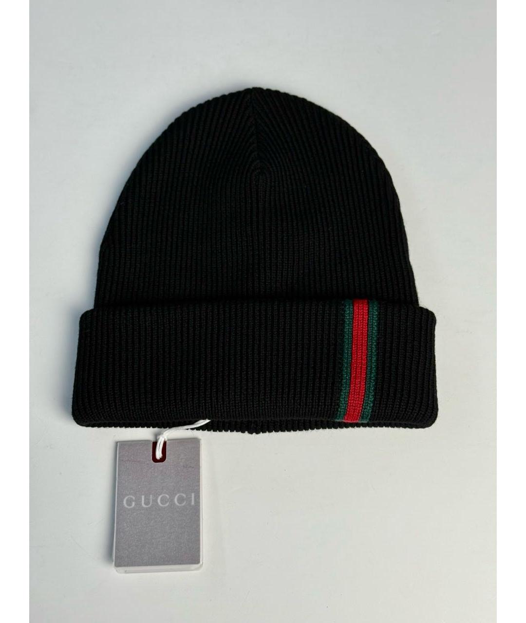GUCCI Черная шерстяная шапка, фото 7