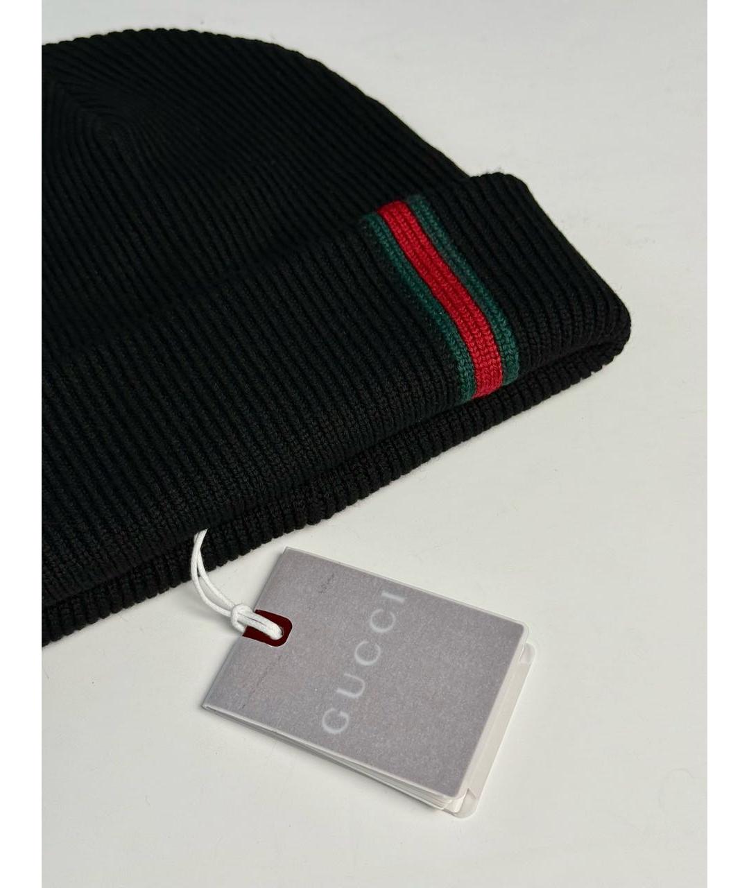 GUCCI Черная шерстяная шапка, фото 3