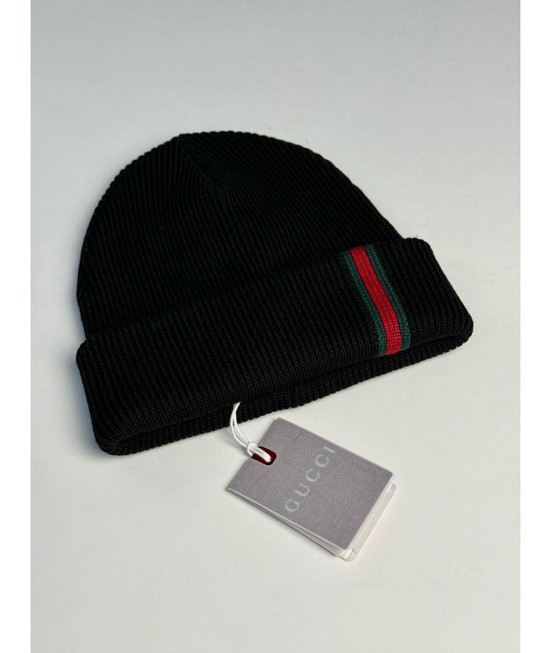GUCCI Черная шерстяная шапка, фото 2