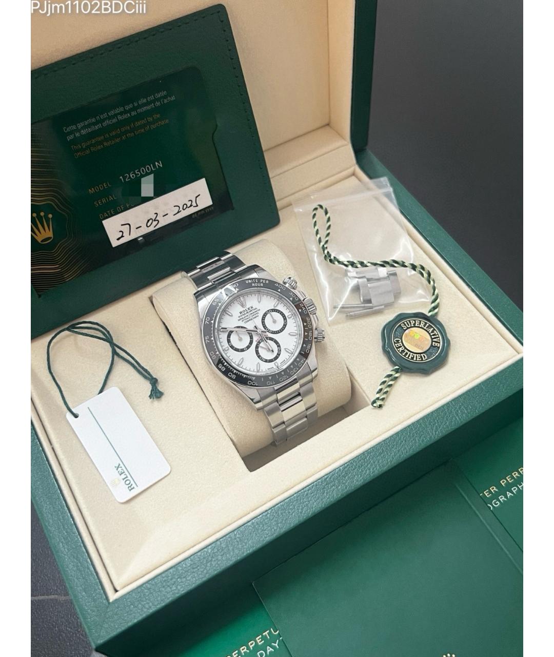 ROLEX Белые металлические часы, фото 2