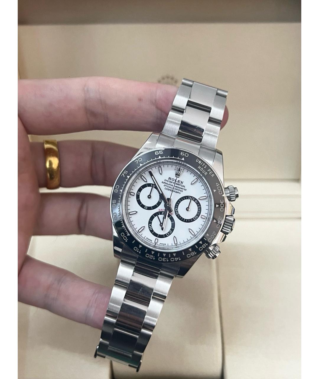 ROLEX Белые металлические часы, фото 4