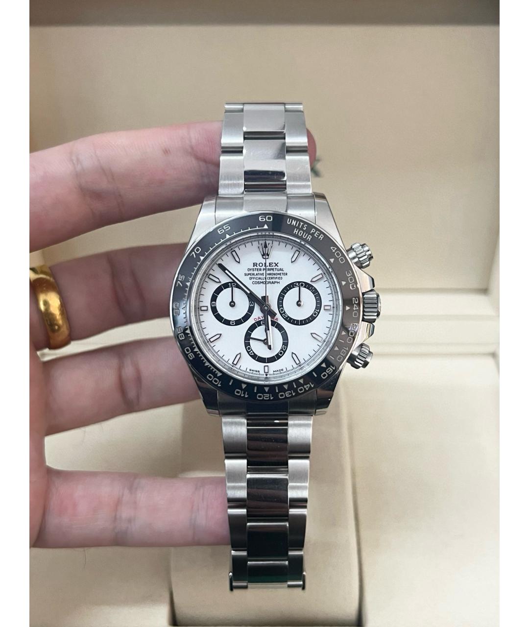 ROLEX Белые металлические часы, фото 6