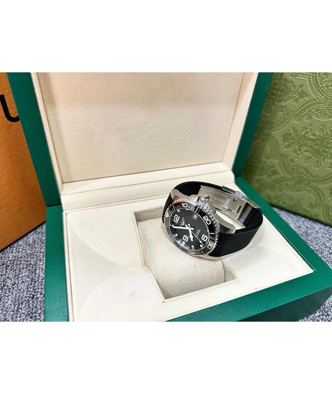 LONGINES Черные стальные часы, фото 7