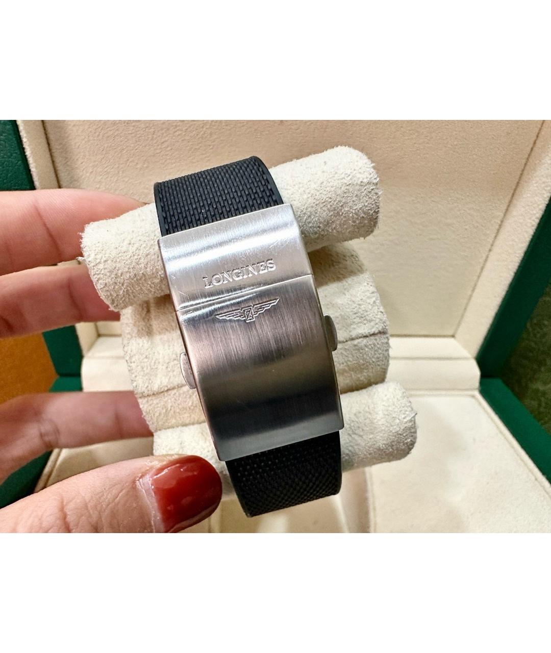 LONGINES Черные стальные часы, фото 5