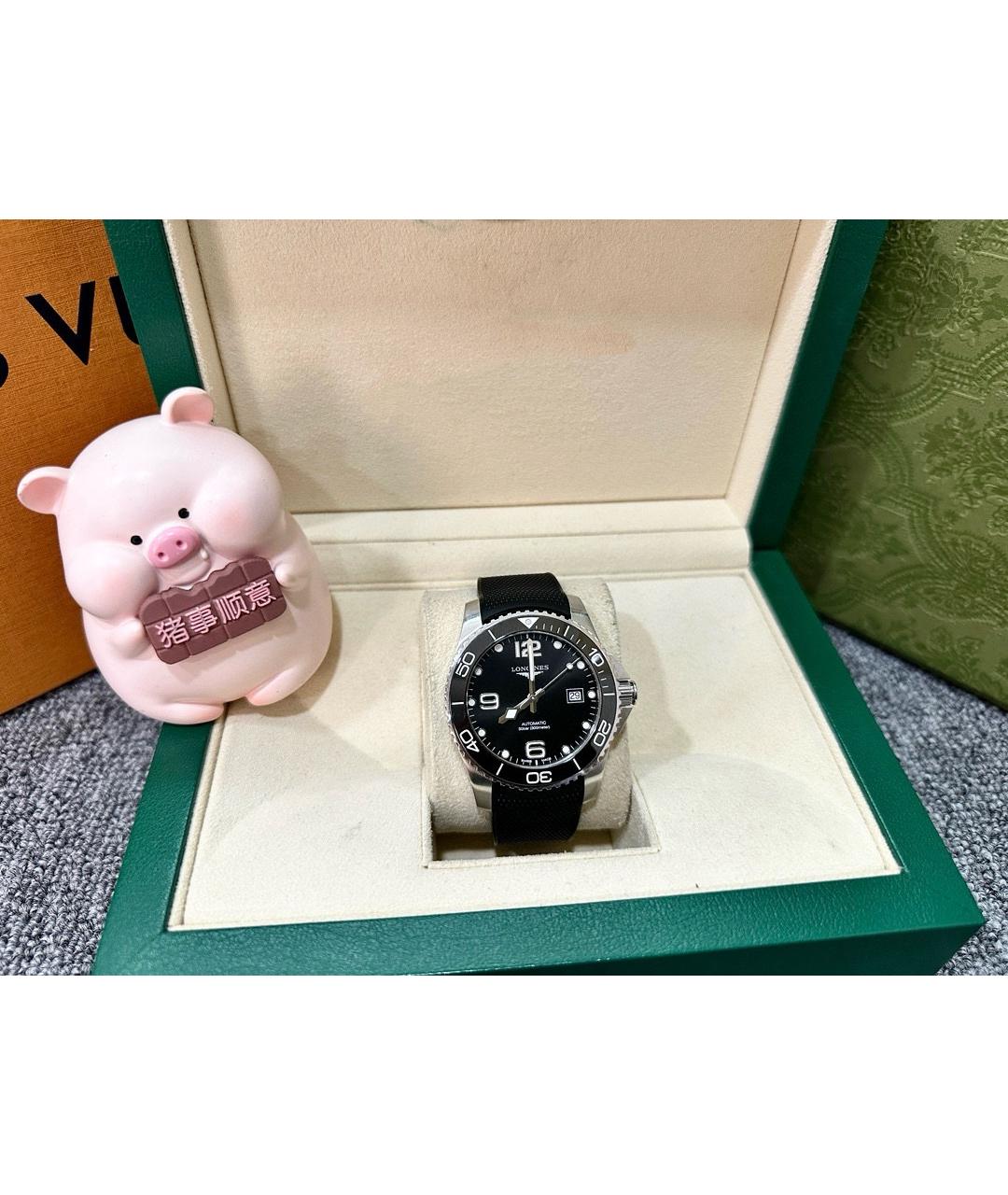 LONGINES Черные стальные часы, фото 8