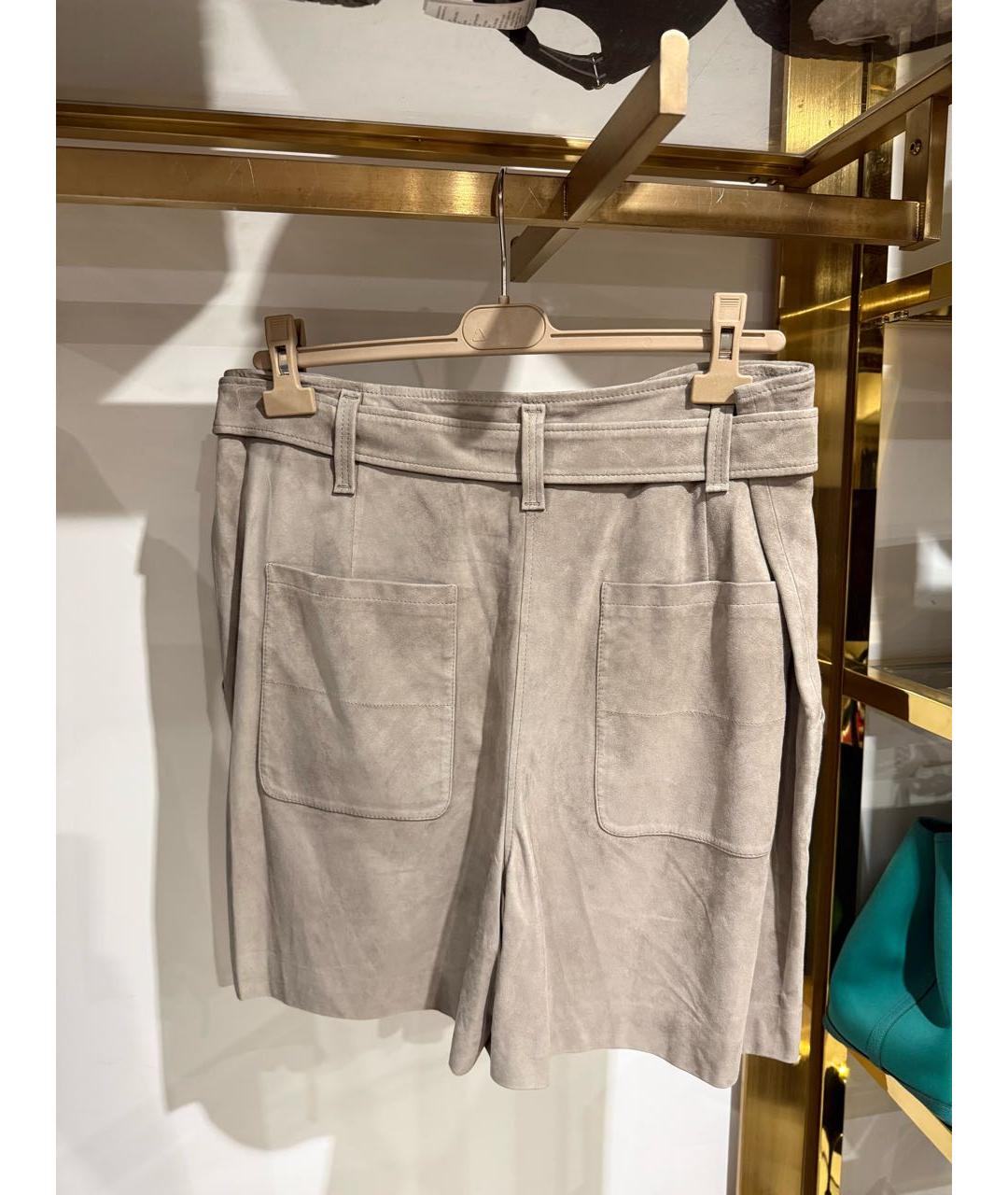 BRUNELLO CUCINELLI Бежевые замшевые шорты, фото 3