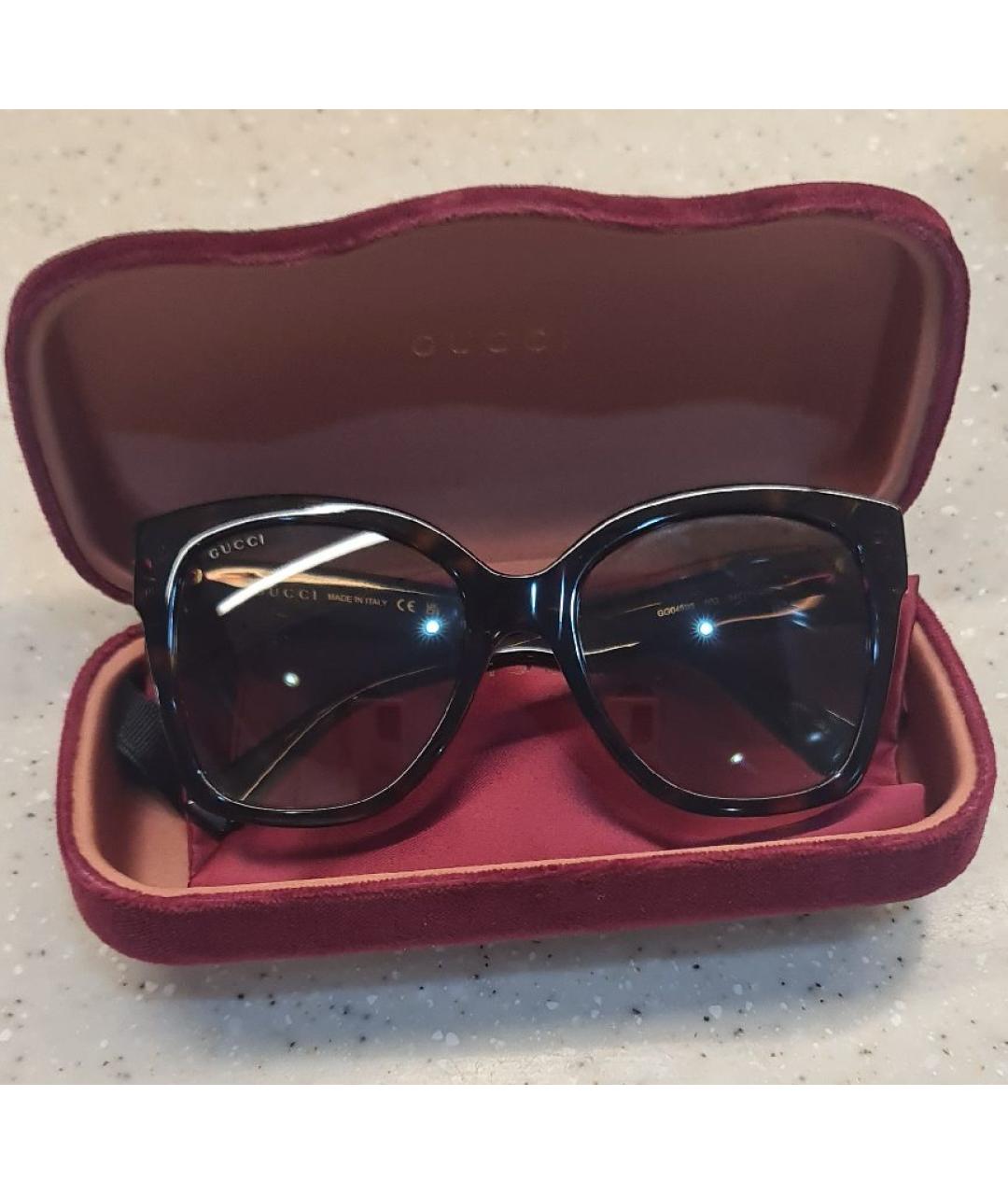 GUCCI Коричневые пластиковые солнцезащитные очки, фото 4