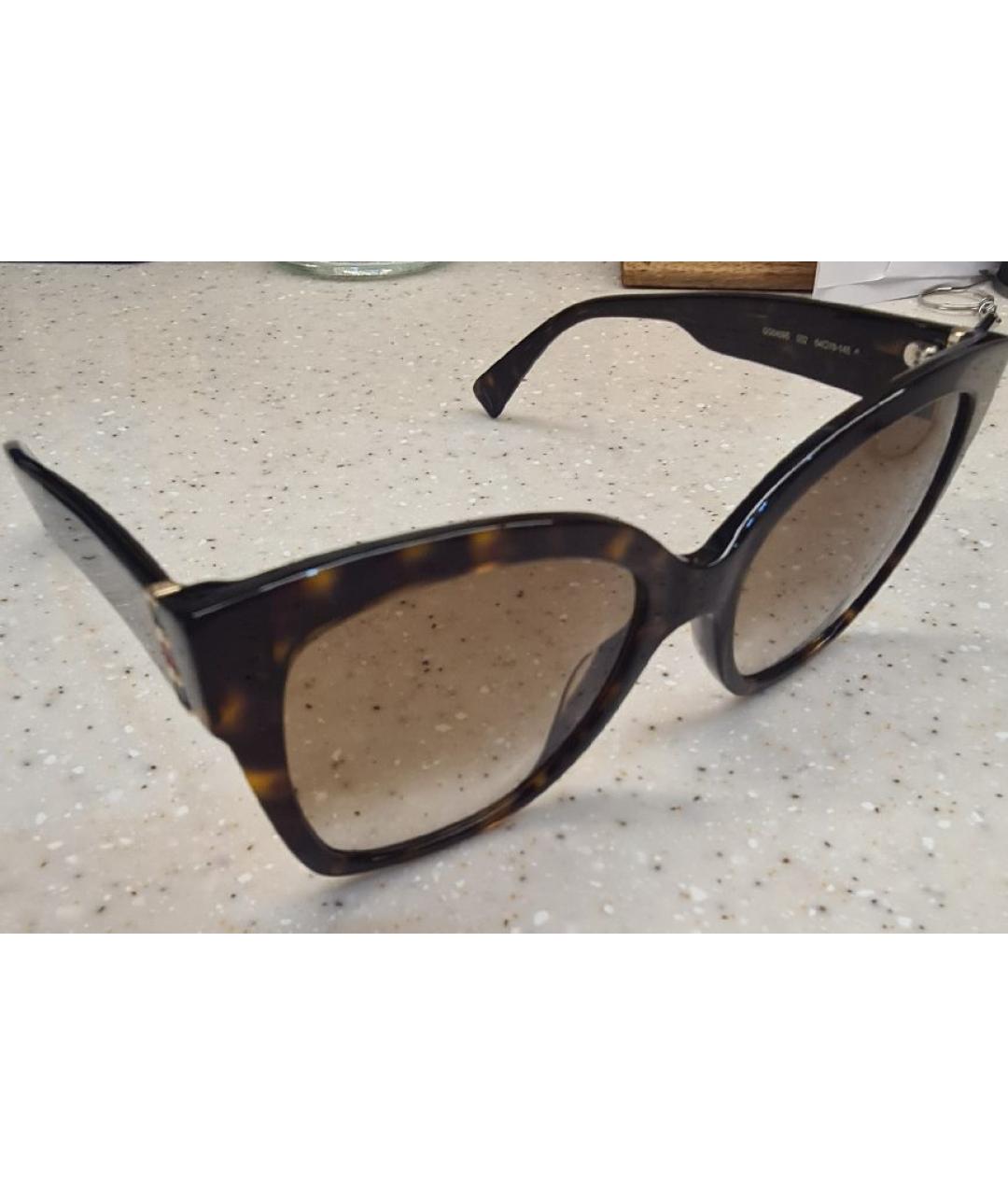 GUCCI Коричневые пластиковые солнцезащитные очки, фото 2