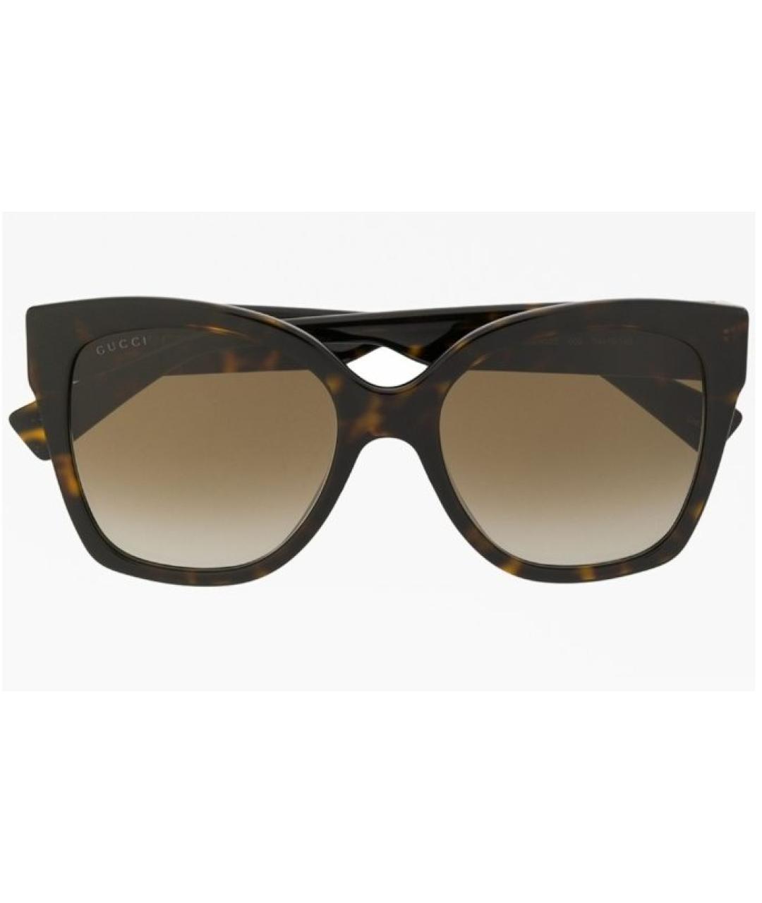 GUCCI Коричневые пластиковые солнцезащитные очки, фото 9