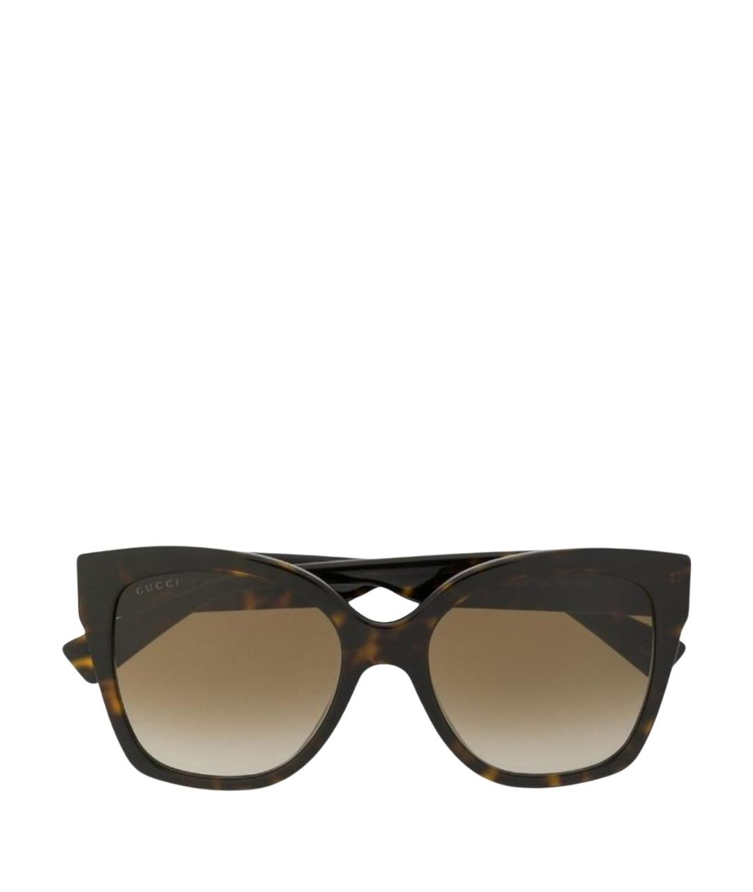 GUCCI Коричневые пластиковые солнцезащитные очки, фото 1