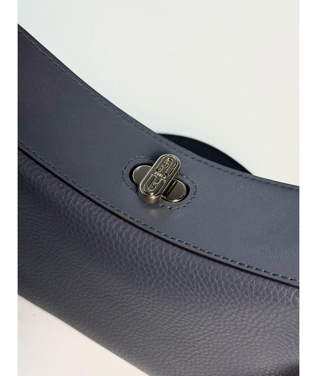 FURLA Темно-синяя кожаная сумка через плечо, фото 6