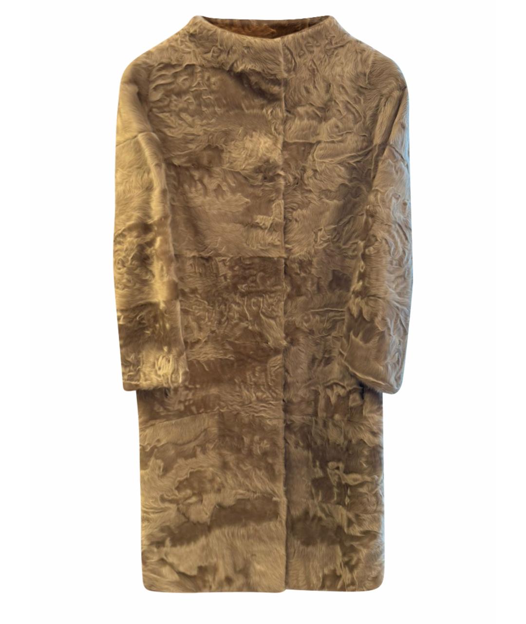 YVES SALOMON Бежевое меховое пальто, фото 1
