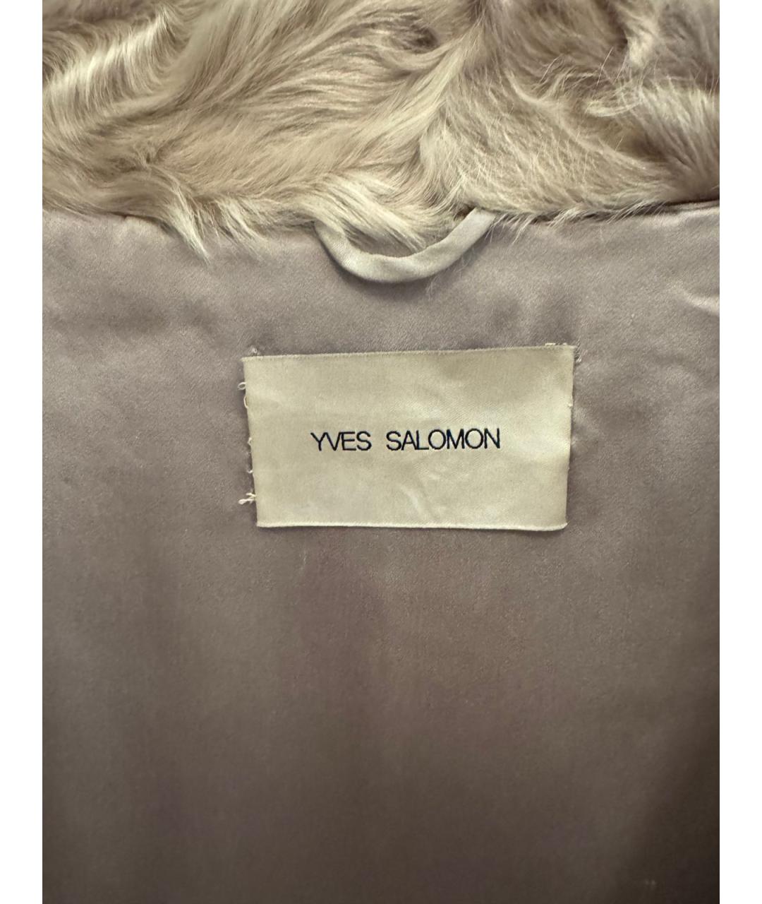 YVES SALOMON Бежевое меховое пальто, фото 3
