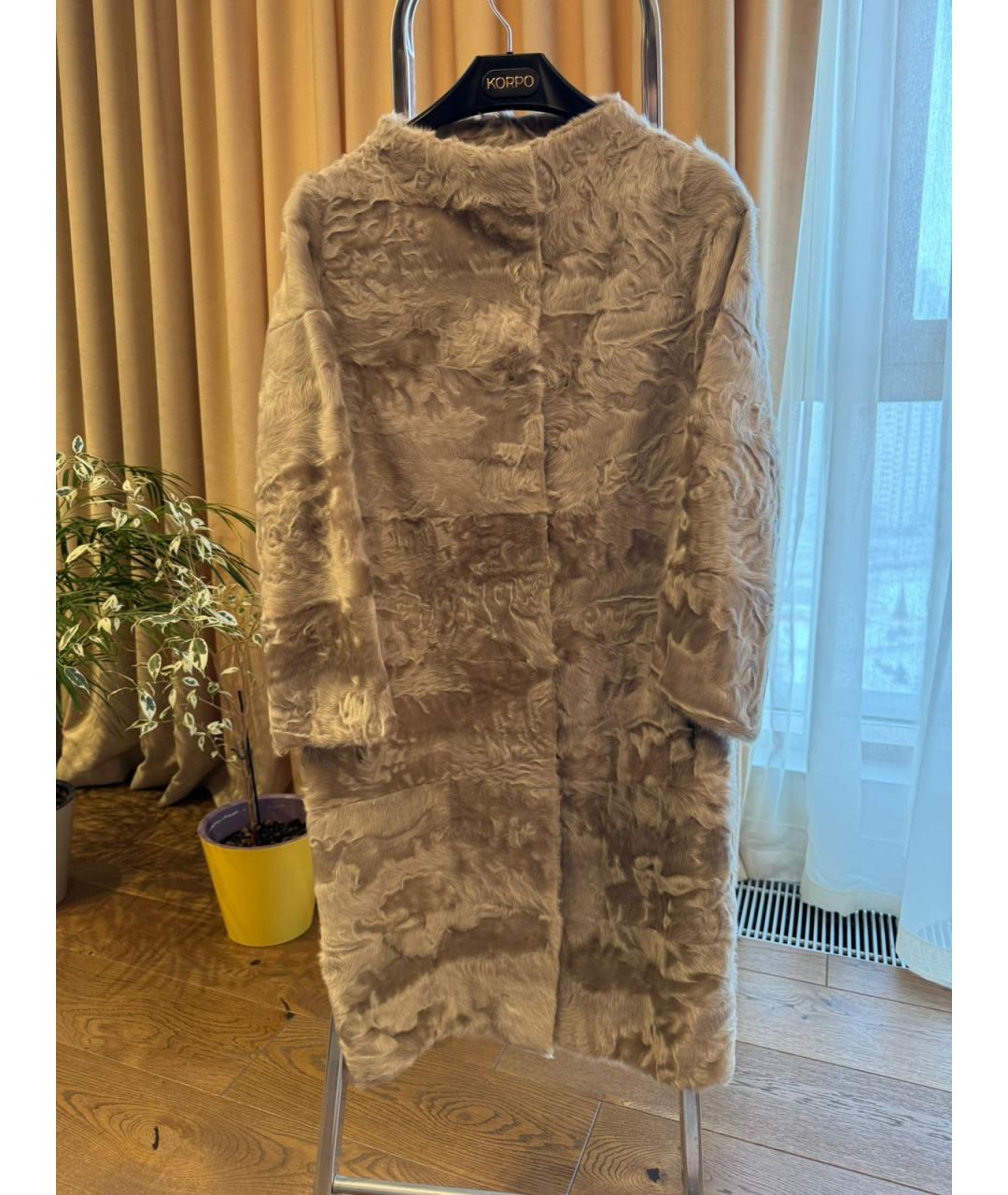 YVES SALOMON Бежевое меховое пальто, фото 6