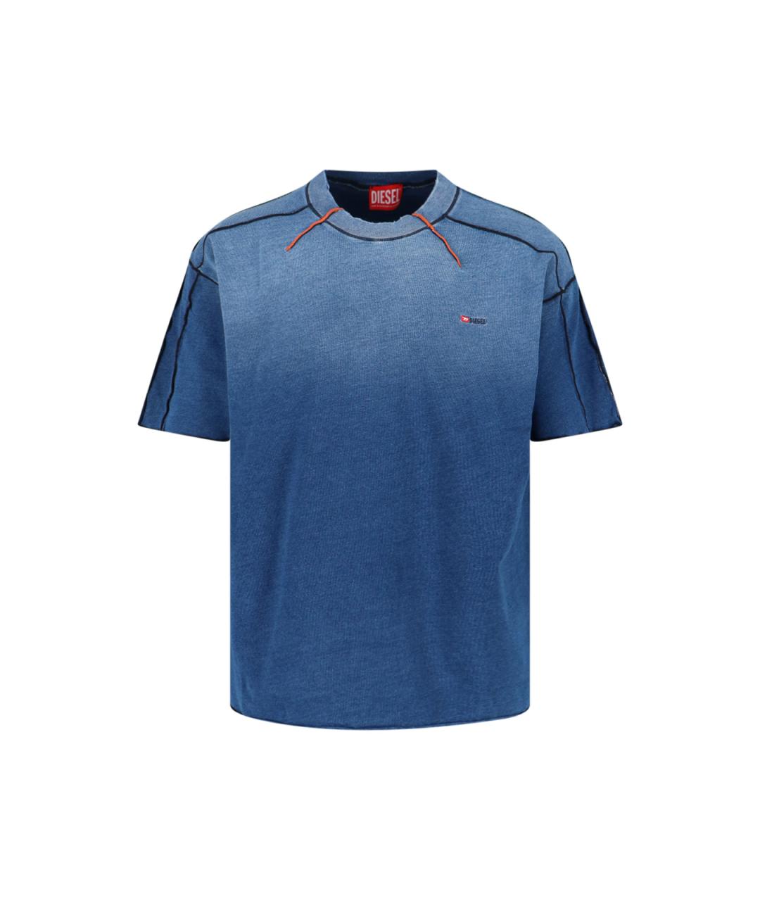 DIESEL Синяя хлопковая футболка, фото 1