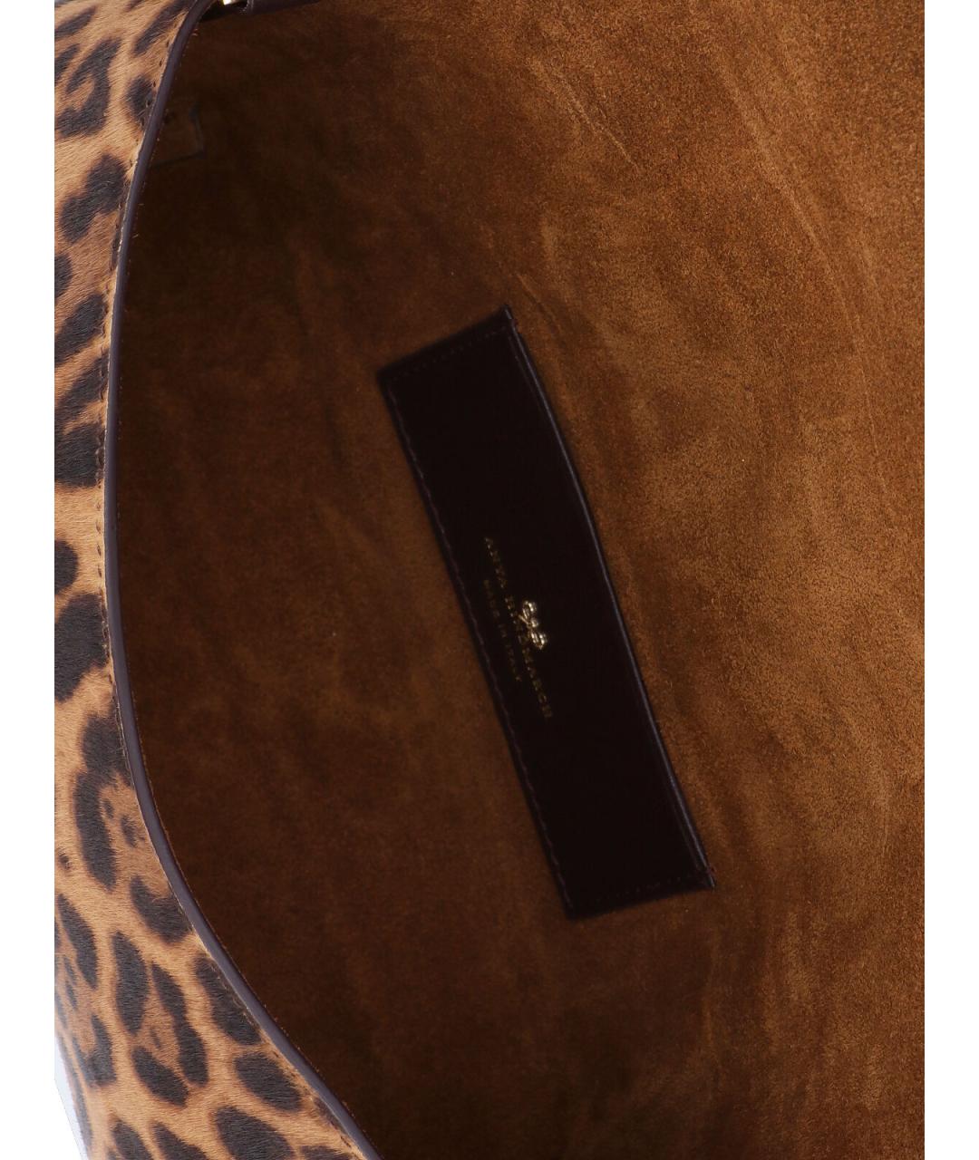 ANYA HINDMARCH Коричневая кожаная сумка через плечо, фото 4