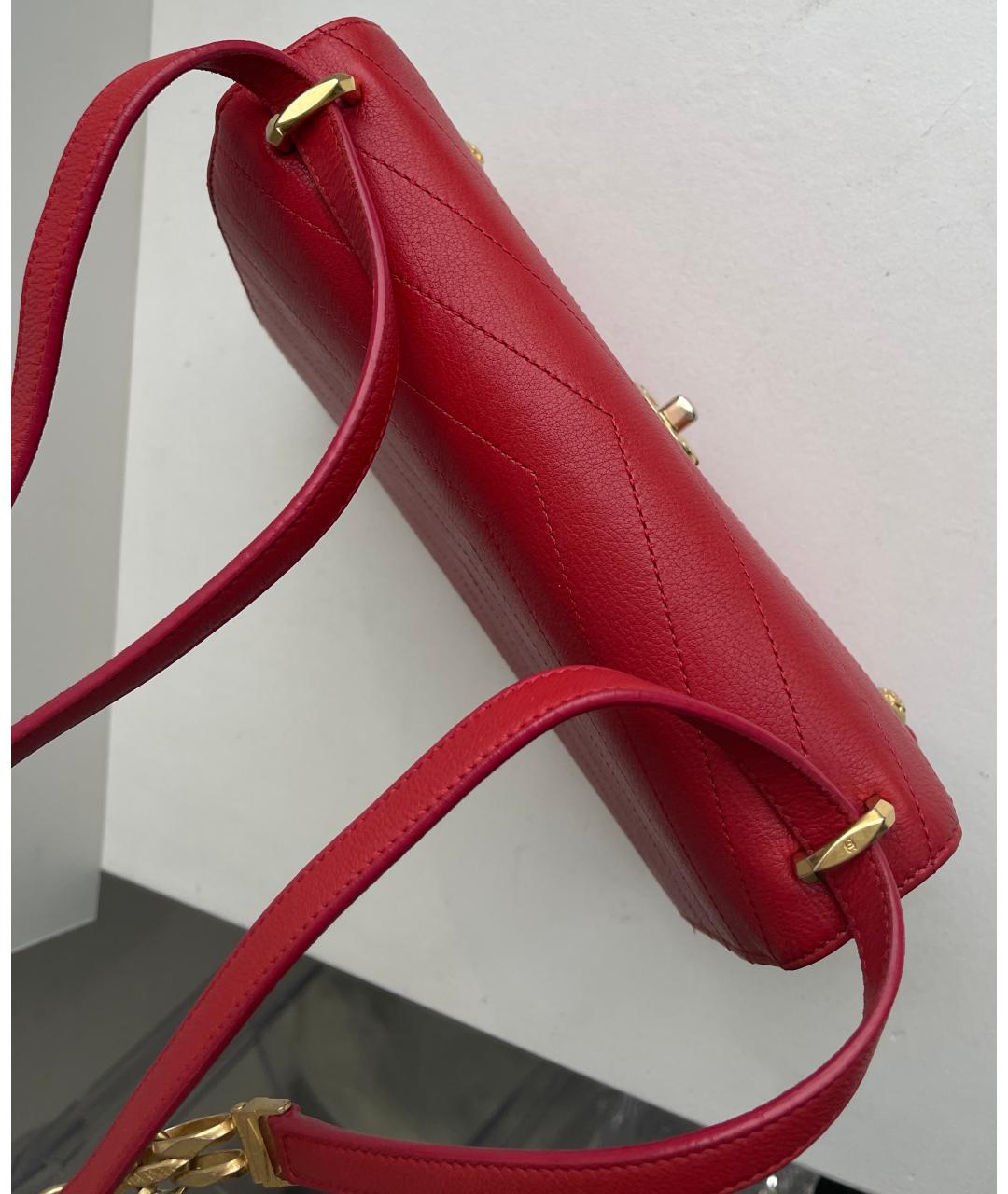 CHANEL Красная кожаная сумка через плечо, фото 4