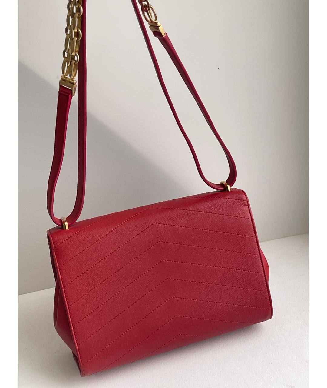 CHANEL Красная кожаная сумка через плечо, фото 3