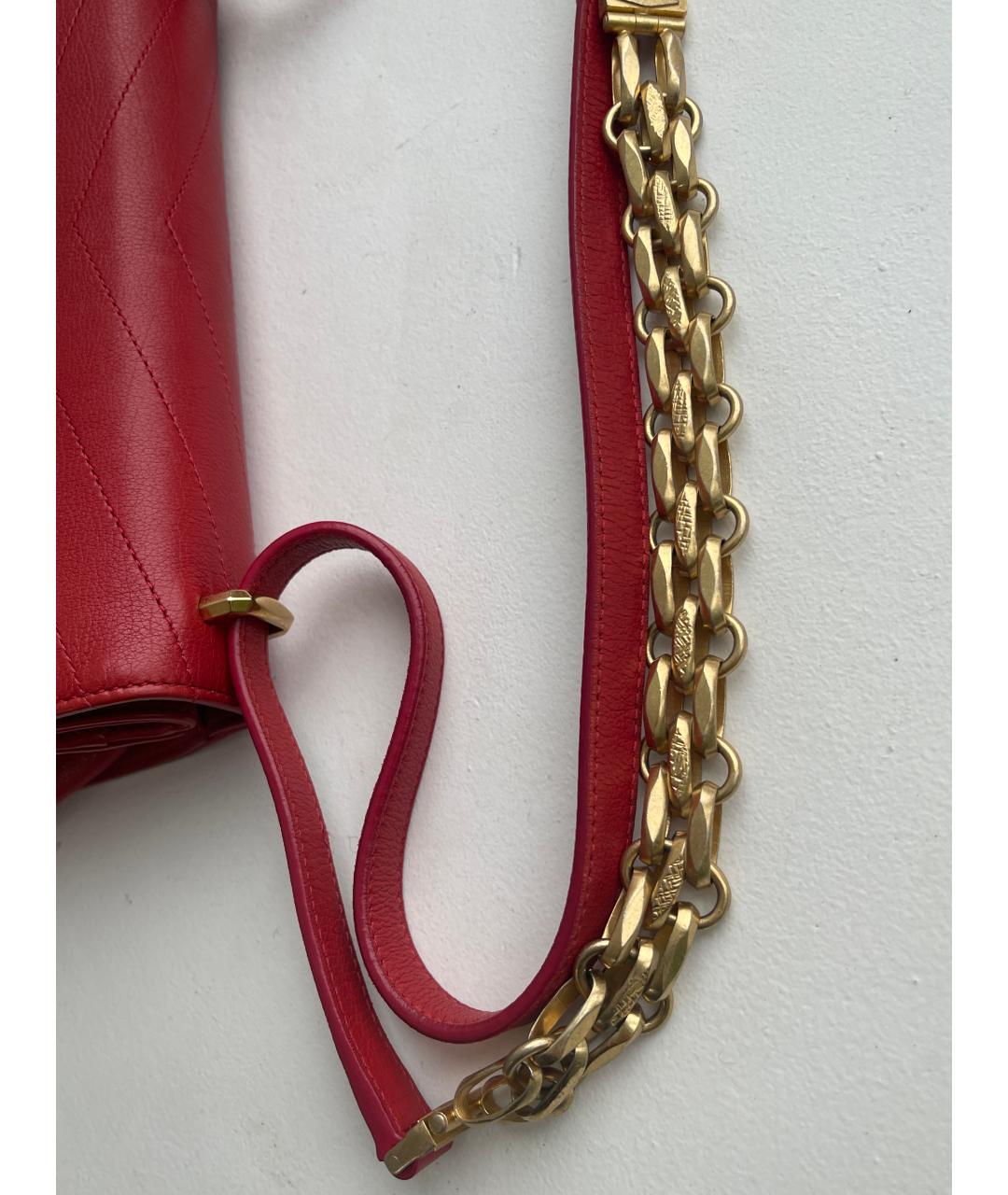CHANEL Красная кожаная сумка через плечо, фото 6