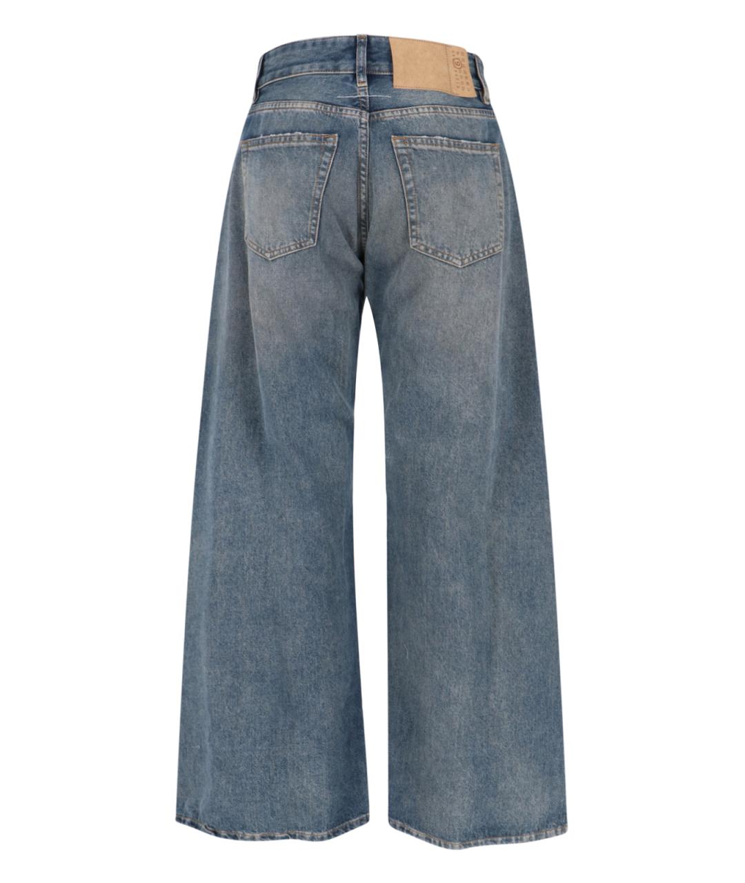 MM6 MAISON MARGIELA Синие хлопковые джинсы клеш, фото 2
