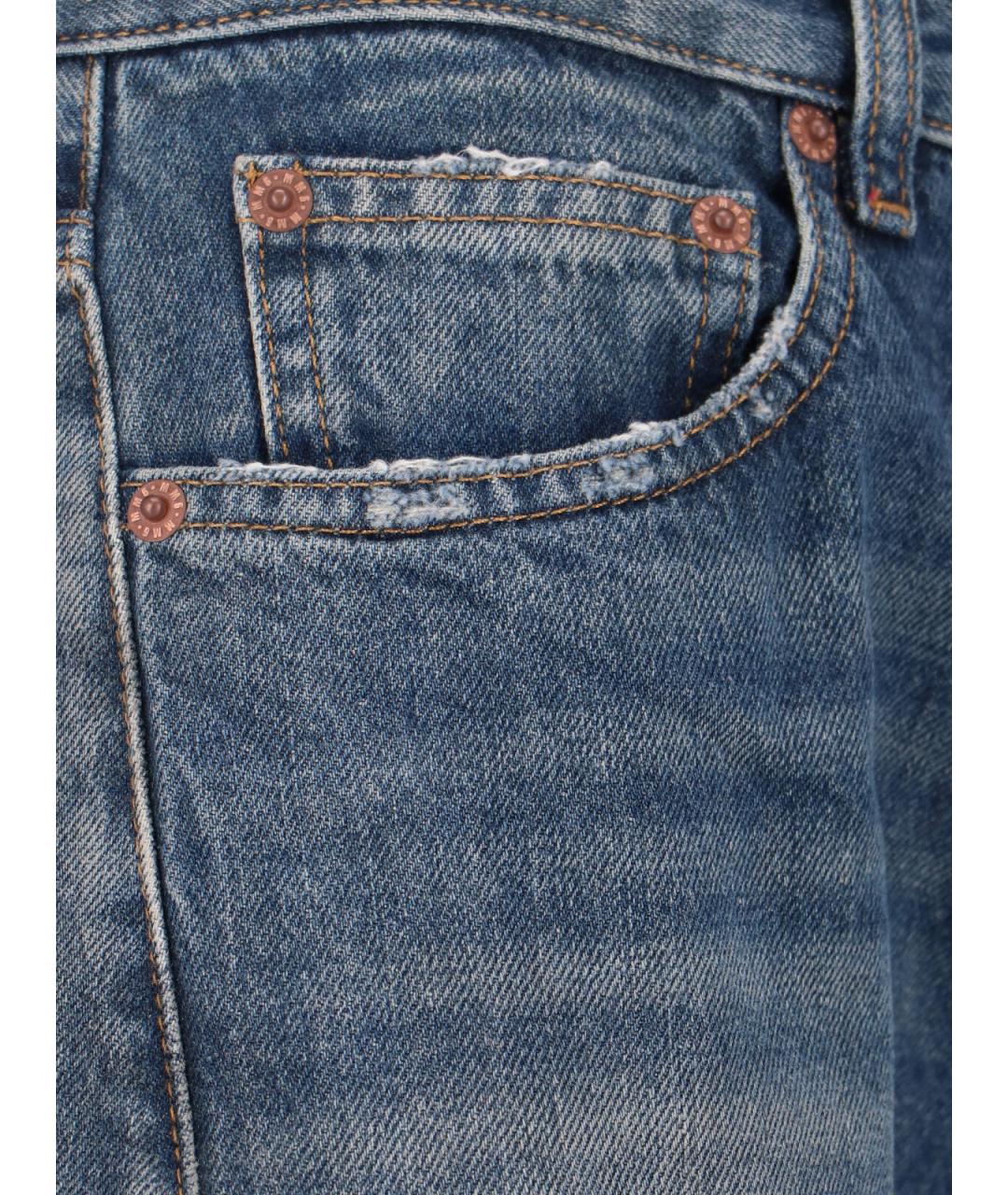 MM6 MAISON MARGIELA Синие хлопковые джинсы клеш, фото 4