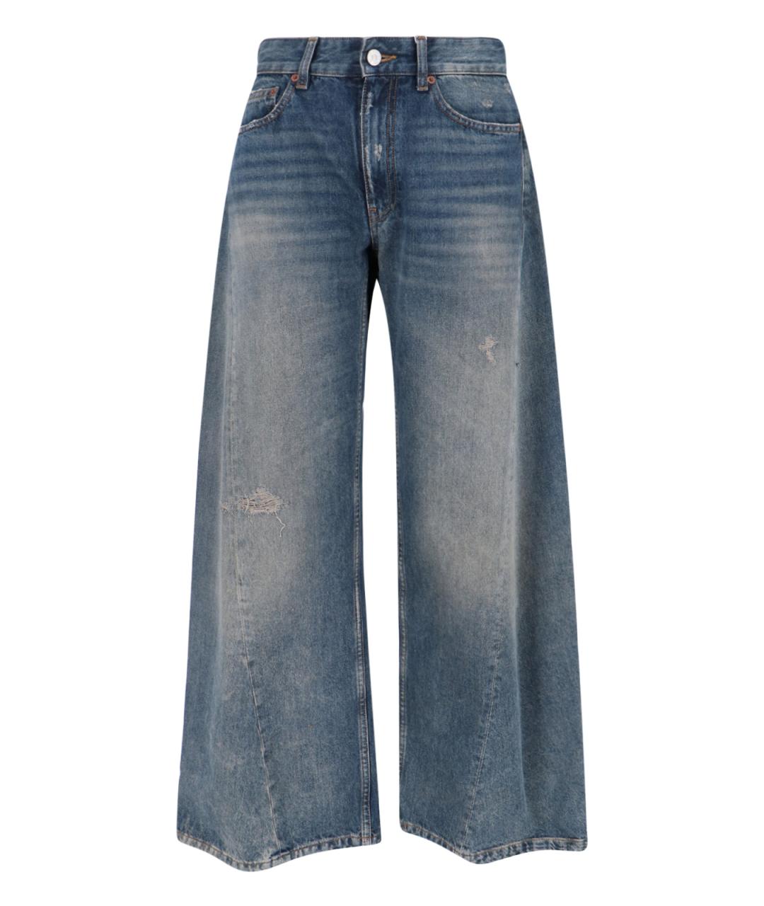 MM6 MAISON MARGIELA Синие хлопковые джинсы клеш, фото 1