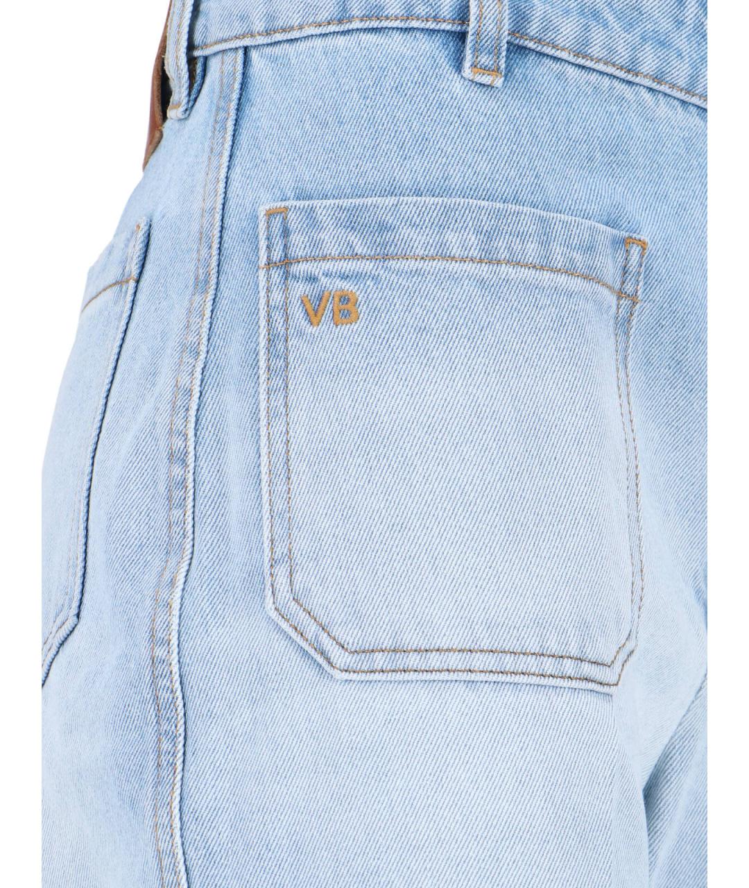 VICTORIA BECKHAM Голубые хлопковые джинсы клеш, фото 4