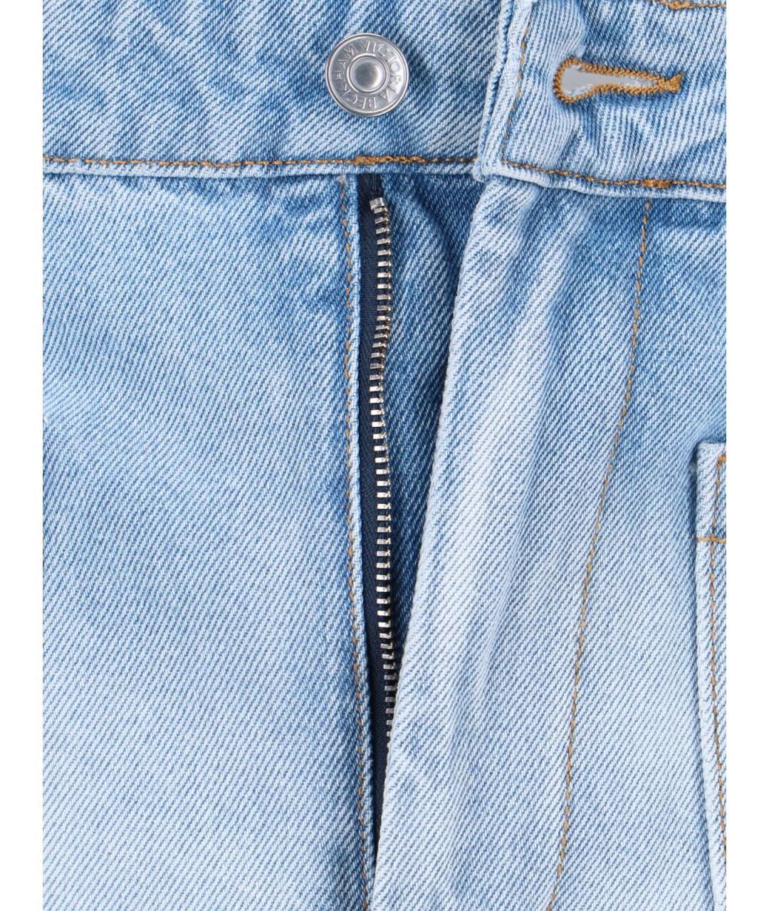 VICTORIA BECKHAM Голубые хлопковые джинсы клеш, фото 5