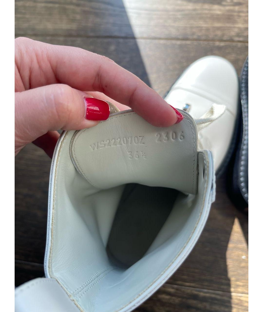 HERMES Белые кожаные ботинки, фото 3