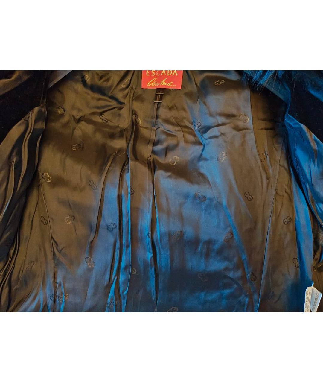 ESCADA Черное бархатное пальто, фото 5