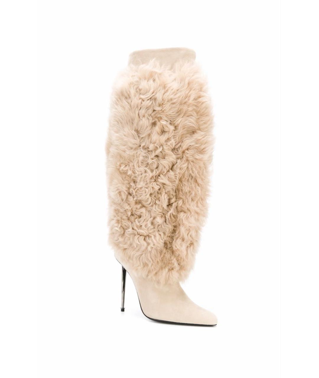 TOM FORD Бежевые замшевые сапоги, фото 3