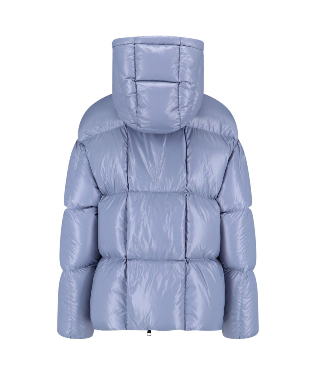 MONCLER Голубой полиамидовый пуховик, фото 2