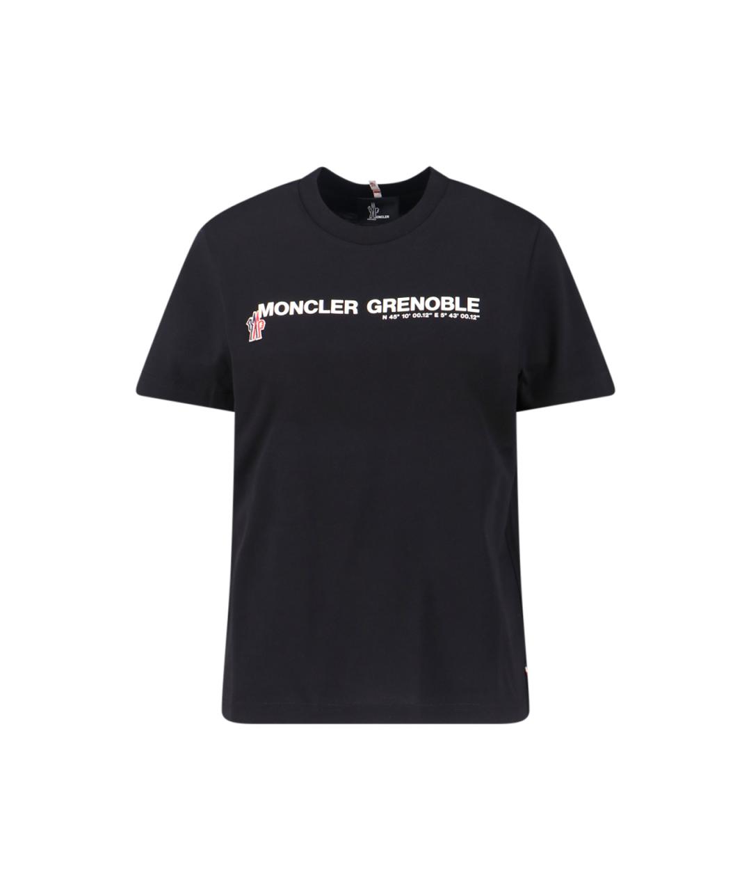 MONCLER GRENOBLE Черная хлопковая футболка, фото 1