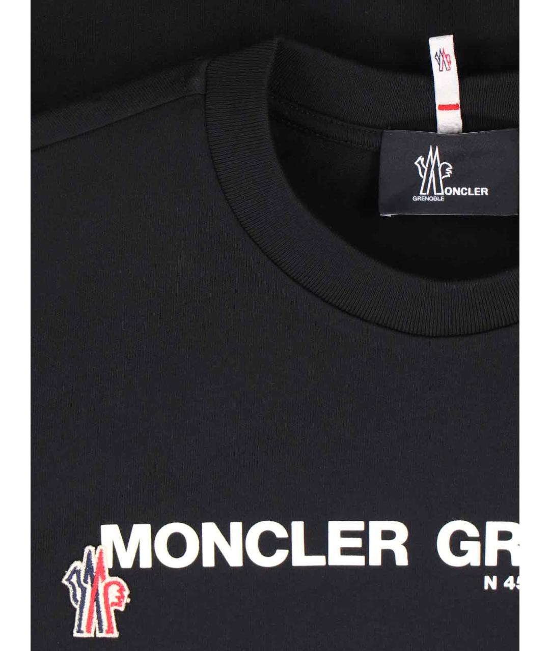 MONCLER GRENOBLE Черная хлопковая футболка, фото 3