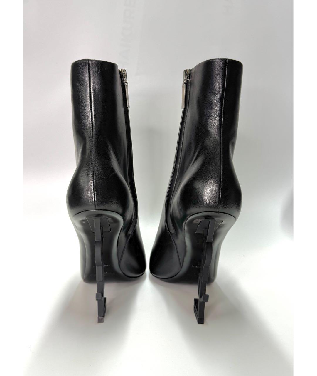 SAINT LAURENT Черные кожаные ботильоны, фото 4