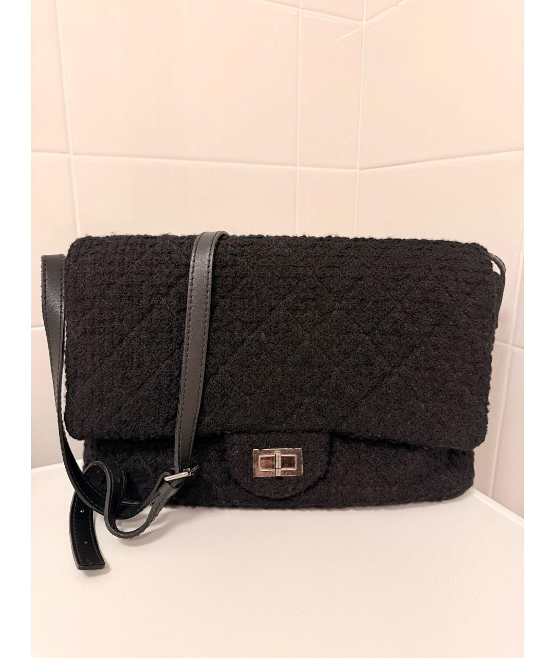 CHANEL Черная твидовая сумка через плечо, фото 9