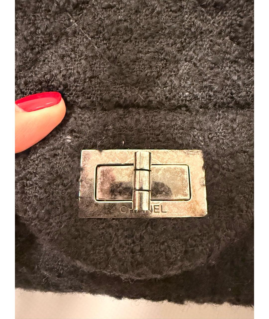 CHANEL Черная твидовая сумка через плечо, фото 5