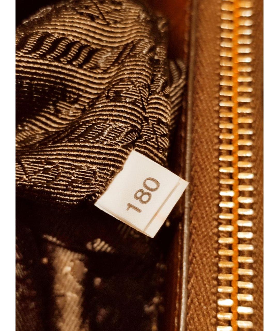 PRADA Коричневая сумка тоут из лакированной кожи, фото 8