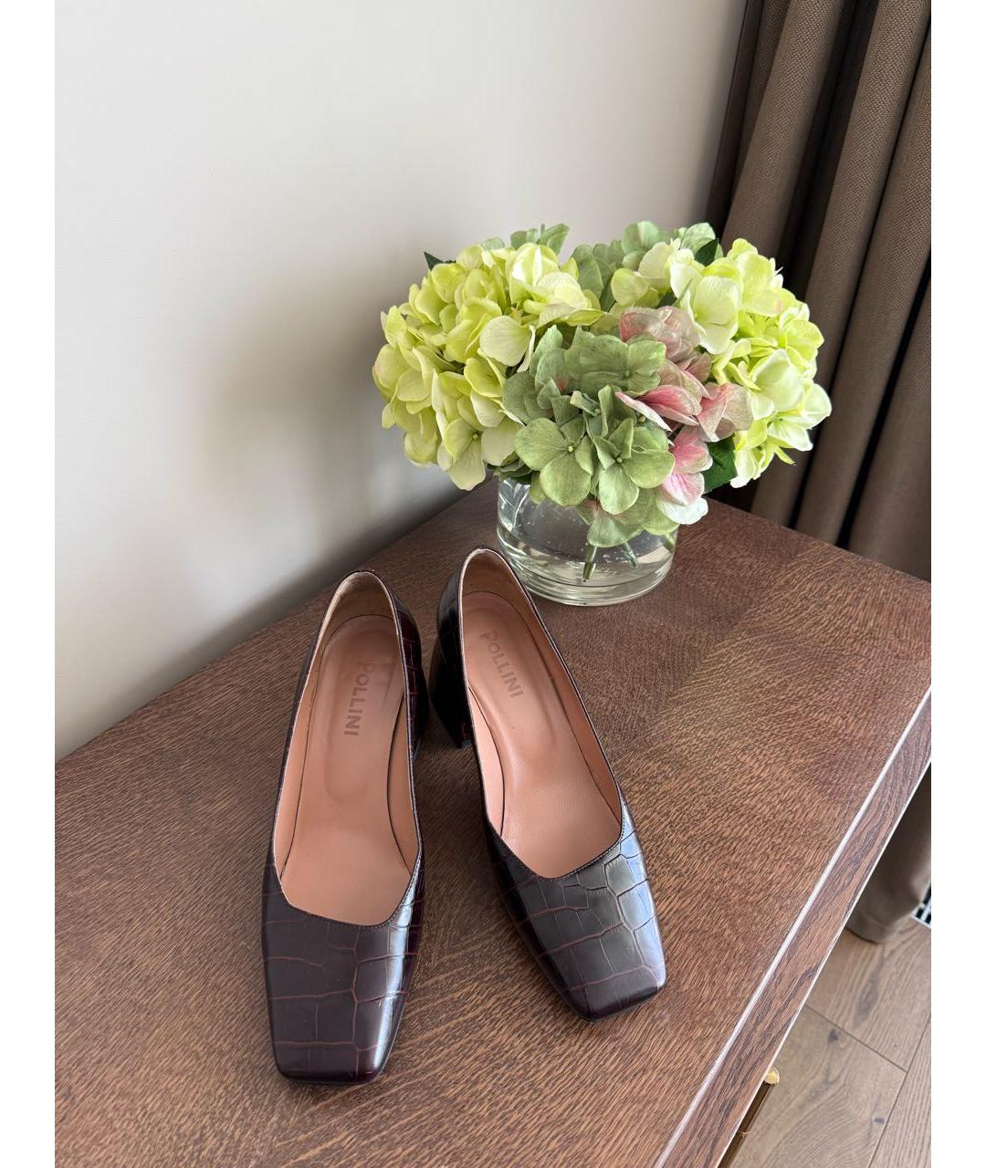 POLLINI Коричневые кожаные туфли, фото 2