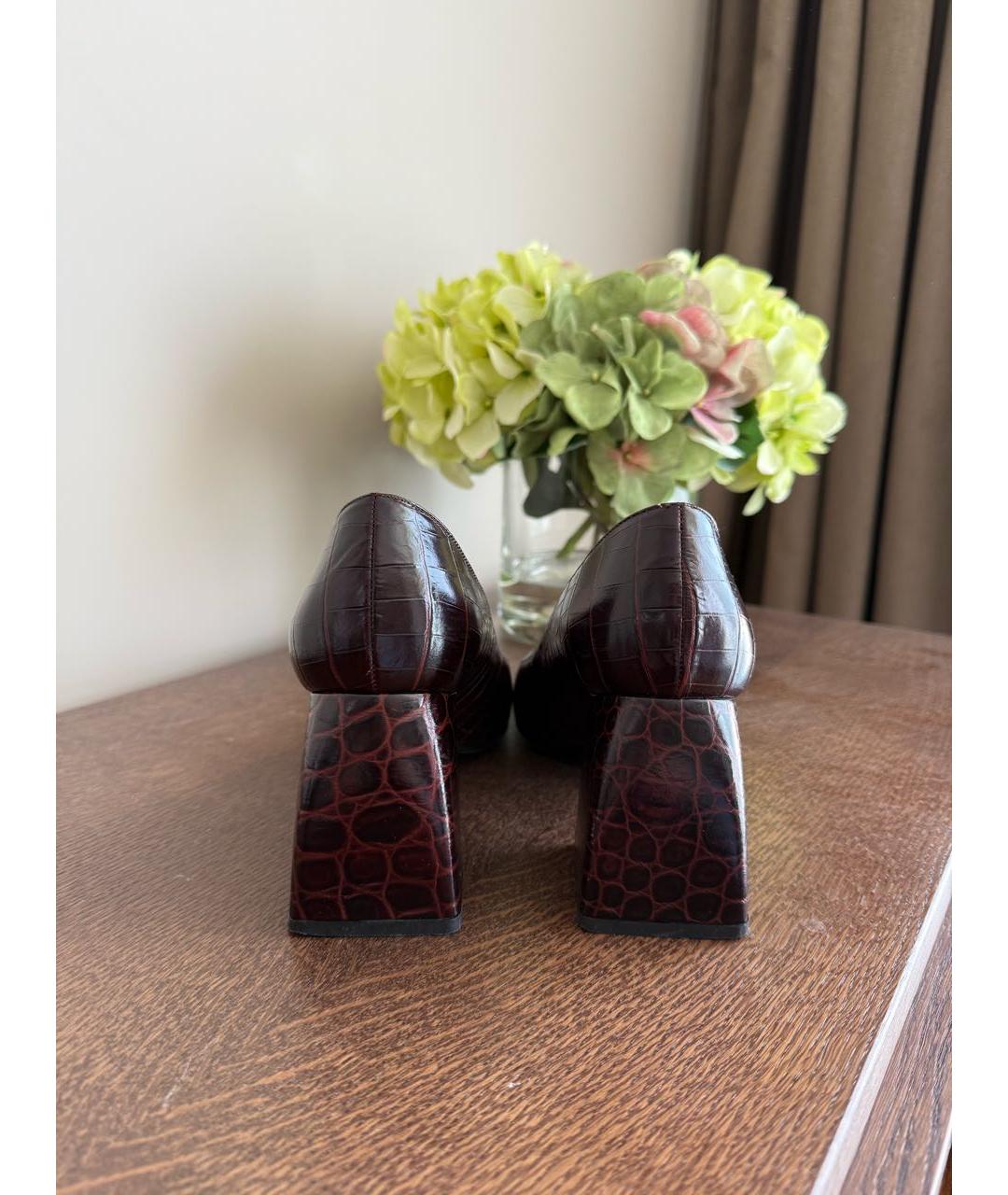 POLLINI Коричневые кожаные туфли, фото 3