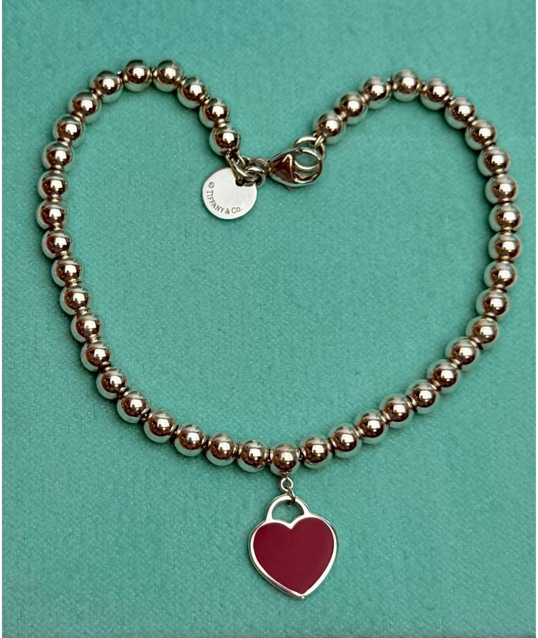 TIFFANY&CO Красный серебряный браслет, фото 3