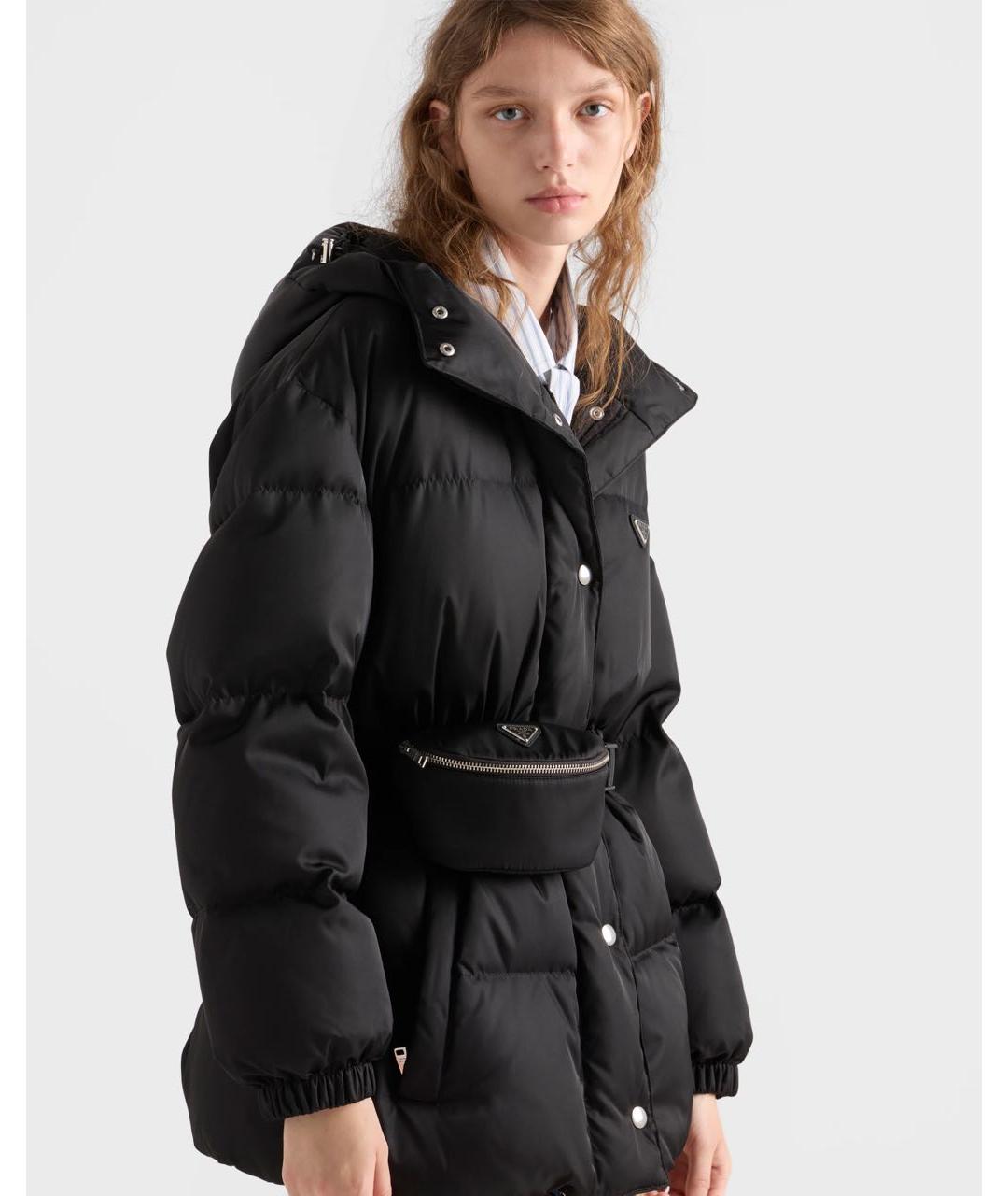 PRADA Черный полиамидовый пуховик, фото 4