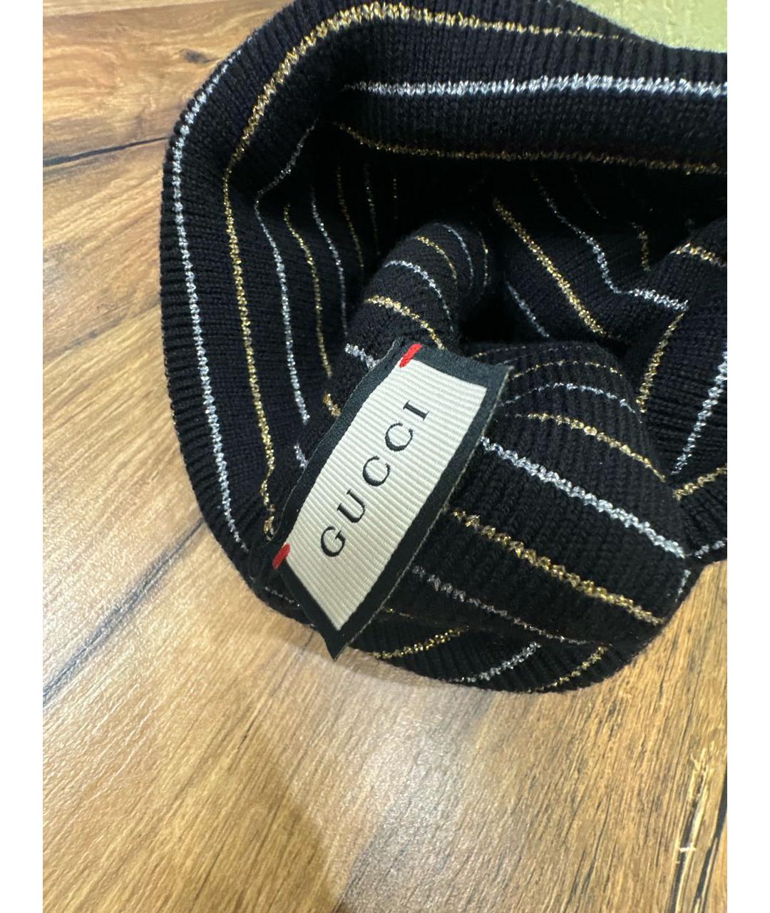 GUCCI Черная шерстяная шапка, фото 4