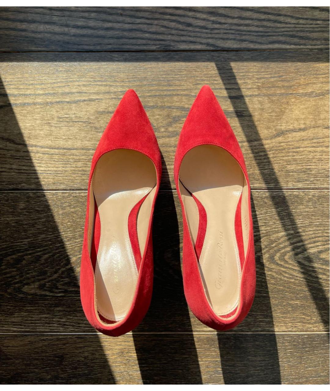 GIANVITO ROSSI Красные замшевые туфли, фото 2