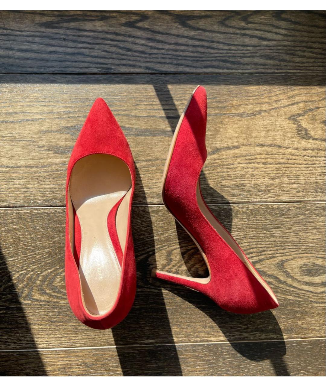 GIANVITO ROSSI Красные замшевые туфли, фото 4