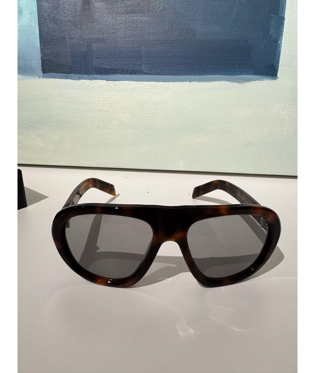 PRADA Коричневые пластиковые солнцезащитные очки, фото 5