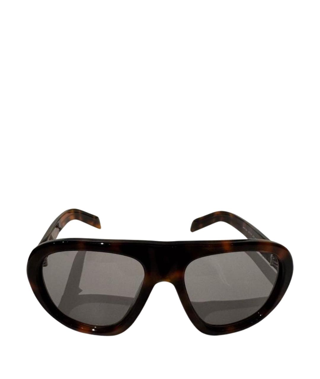 PRADA Коричневые пластиковые солнцезащитные очки, фото 1