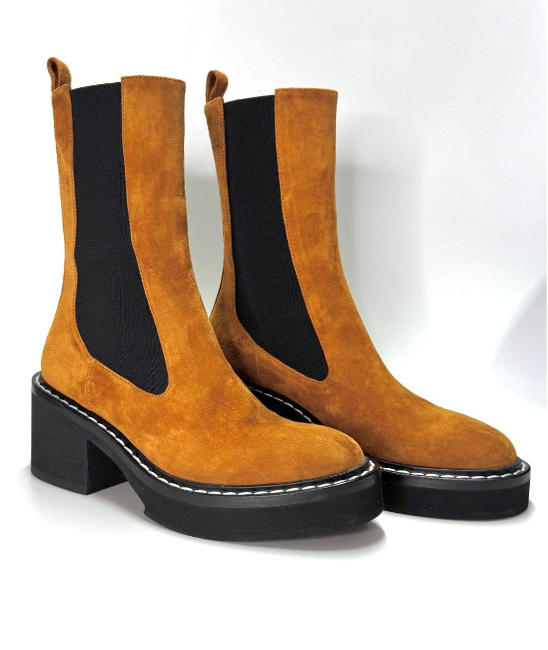 KHAITE Оранжевое замшевые полусапоги, фото 3