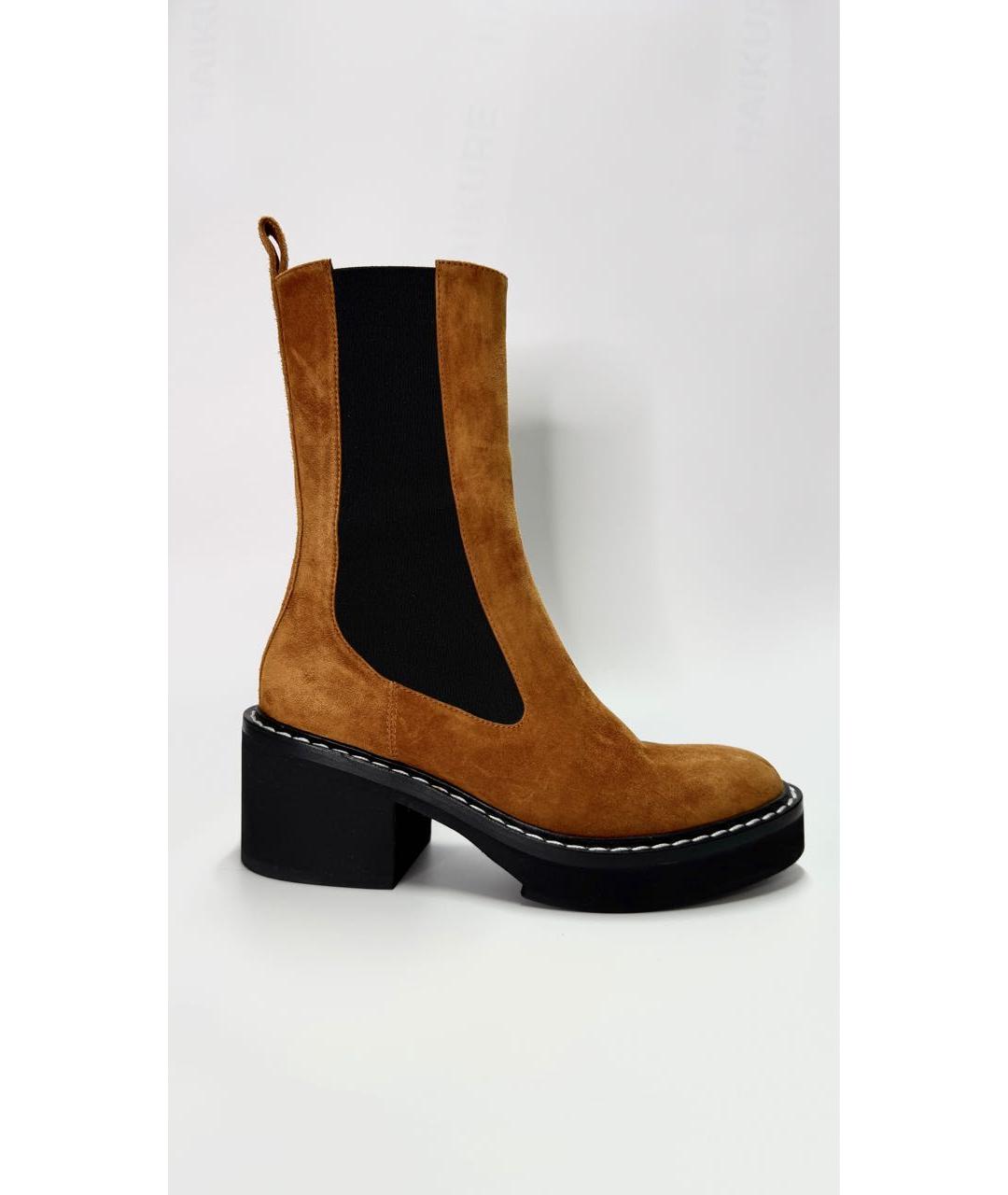 KHAITE Оранжевое замшевые полусапоги, фото 5